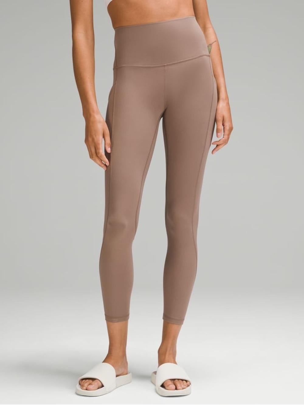 Lululemon Align High-Rise Pant w Pockets 25" Size 10 Taupetastic Brown W5DSHS